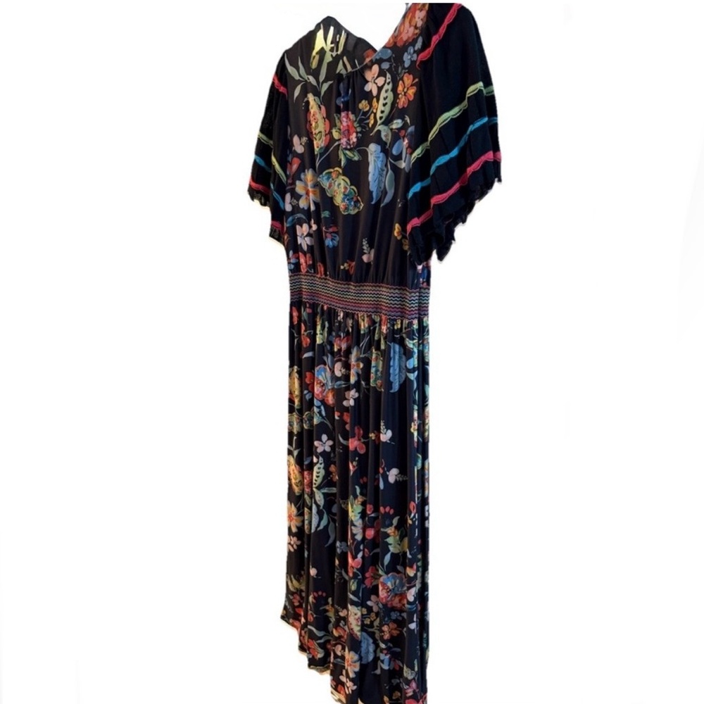 Anthropology Aldomartins Black Floral Maxi Dress. Size M